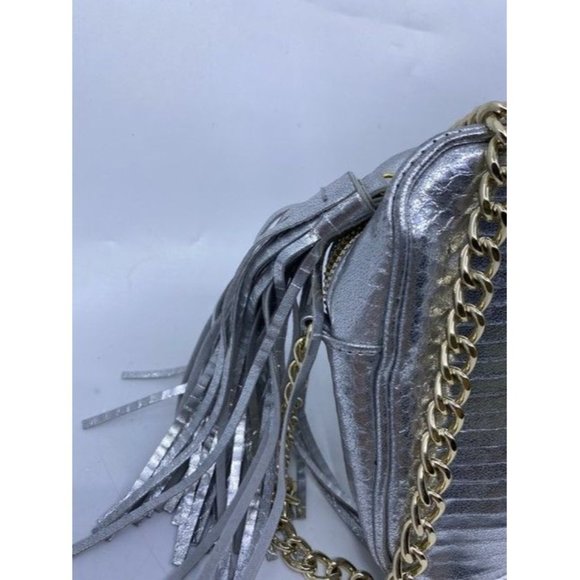 Victoria S Secret Gold Chain Silver Faux Leather C - Picture 5 of 7